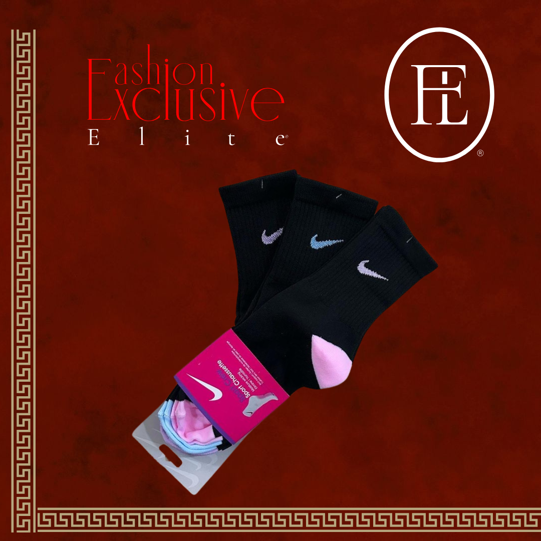 Calcetines Nike Unitalla Cortos Negro - Rosa - Celeste - Purpura