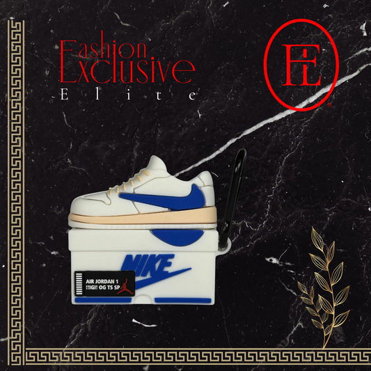 Funda AirPods Pro 1 y 2 - Jordan 1 Retro Low OG SP Fragment x Travis Scott Sail Military Blue