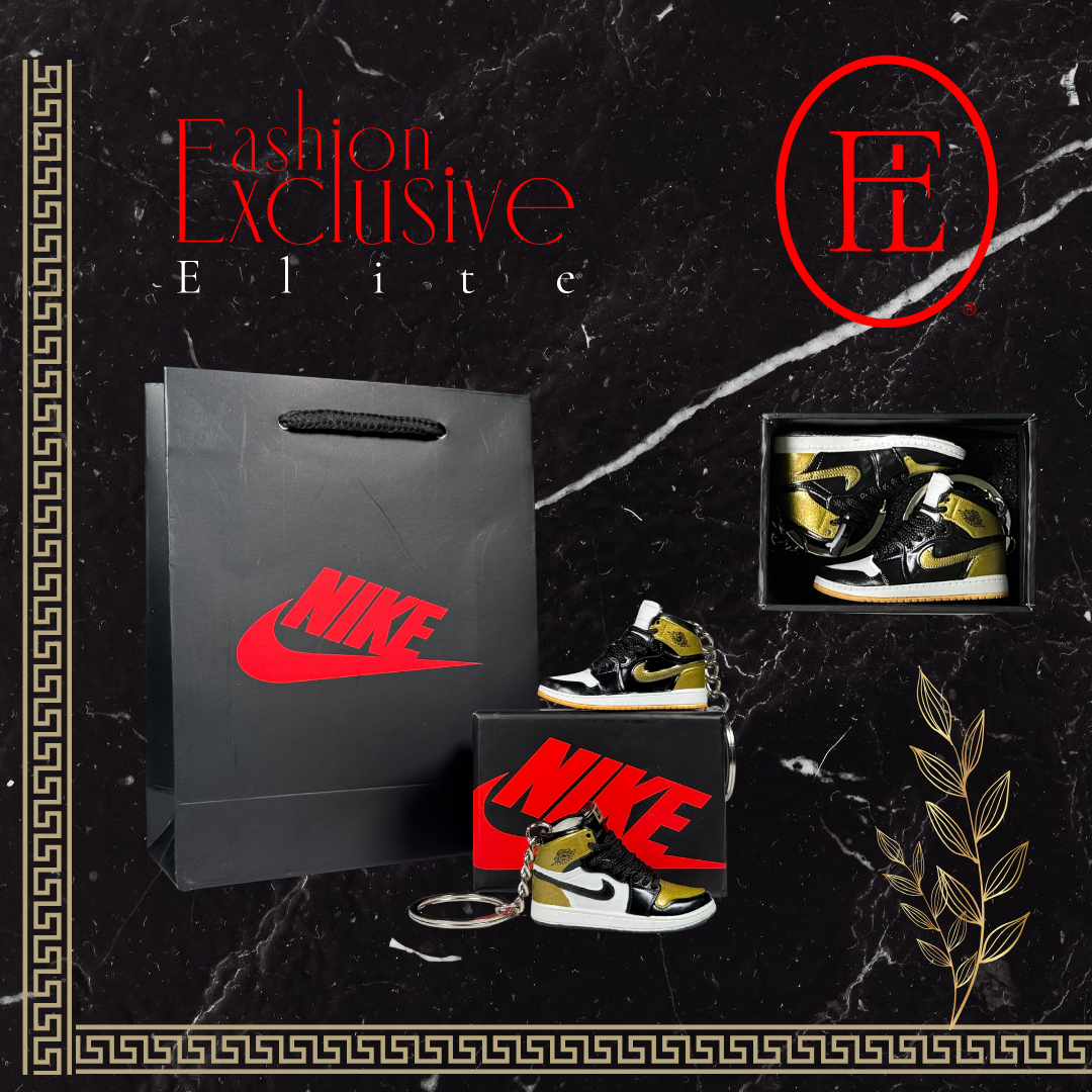 Llavero - Jordan 1 Retro High NRG Patent Gold Toe