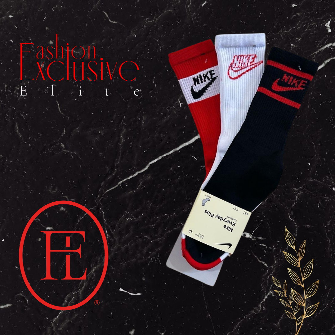 Calcetines Nike Unitalla Largos Rojo - Blanco - Negro