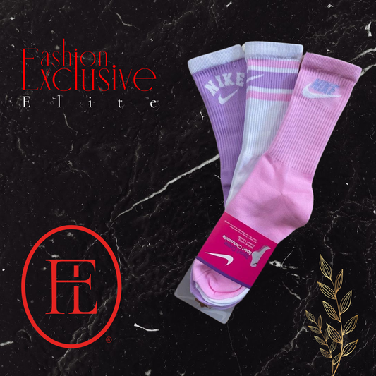 Calcetines Nike Unitalla Purpura - Blanco - Rosa / Modelo 2