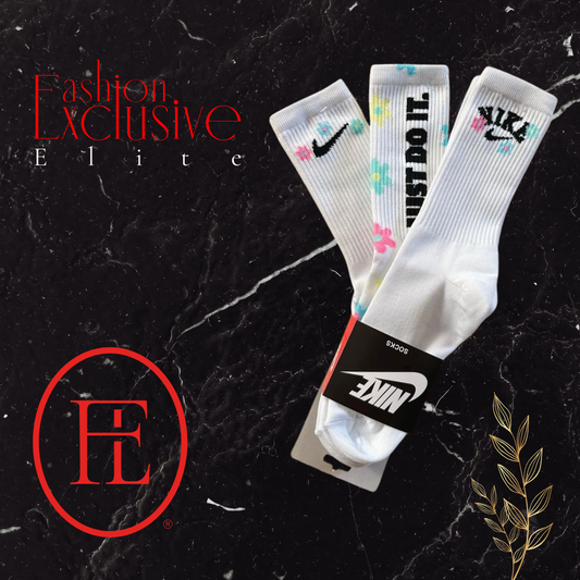 Calcetines Nike Unitalla Blanco - Flores Multicolor