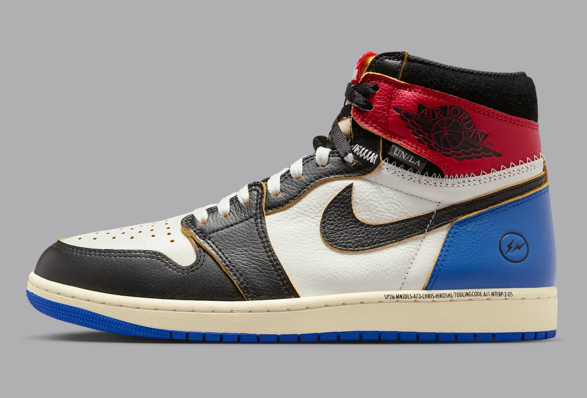 Jordan 1 Retro High OG SP Fragment x Union LA Varsity Red Sport Royal