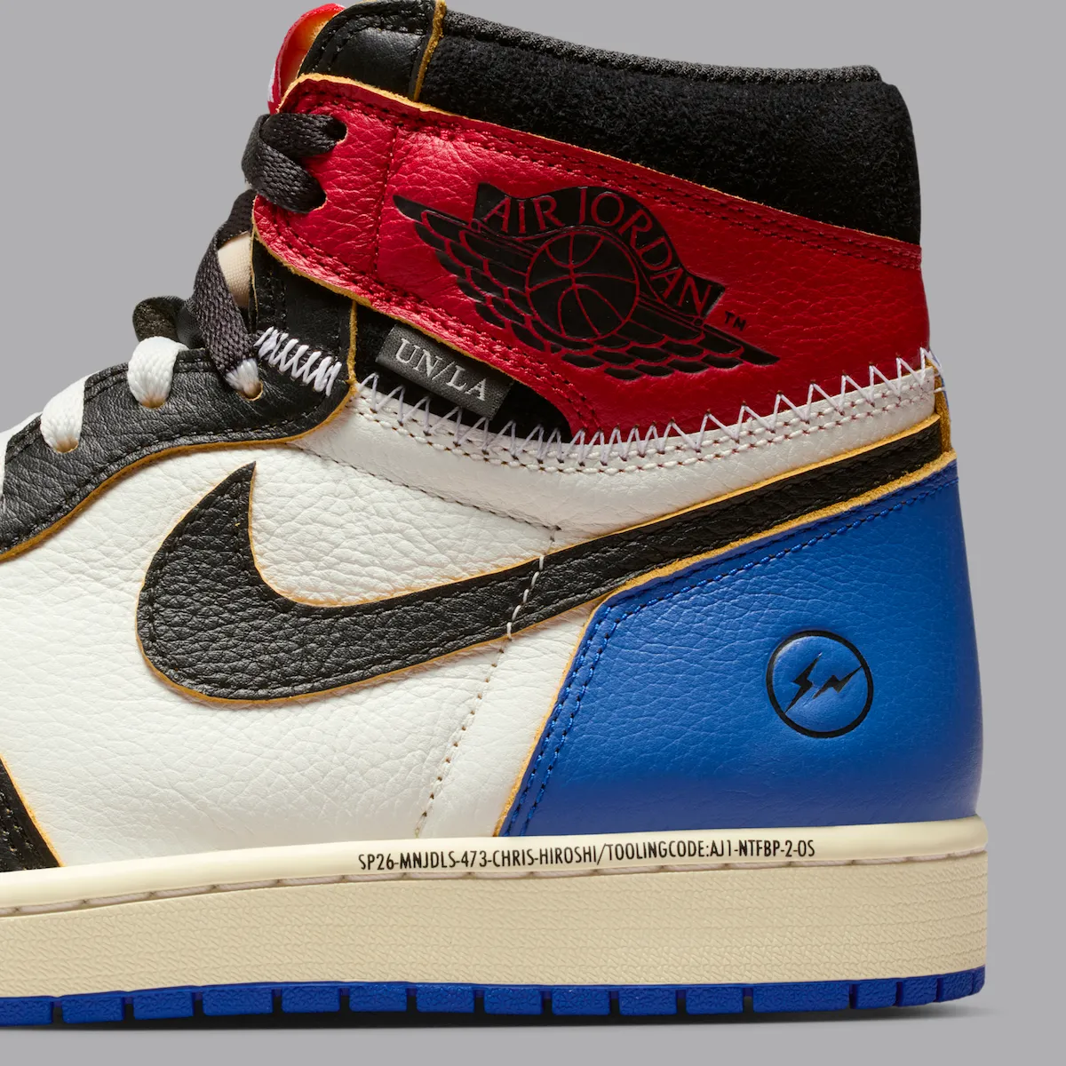 Jordan 1 Retro High OG SP Fragment x Union LA Varsity Red Sport Royal