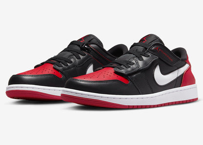 Jordan 1 Low FlyEase Black White Gym Red