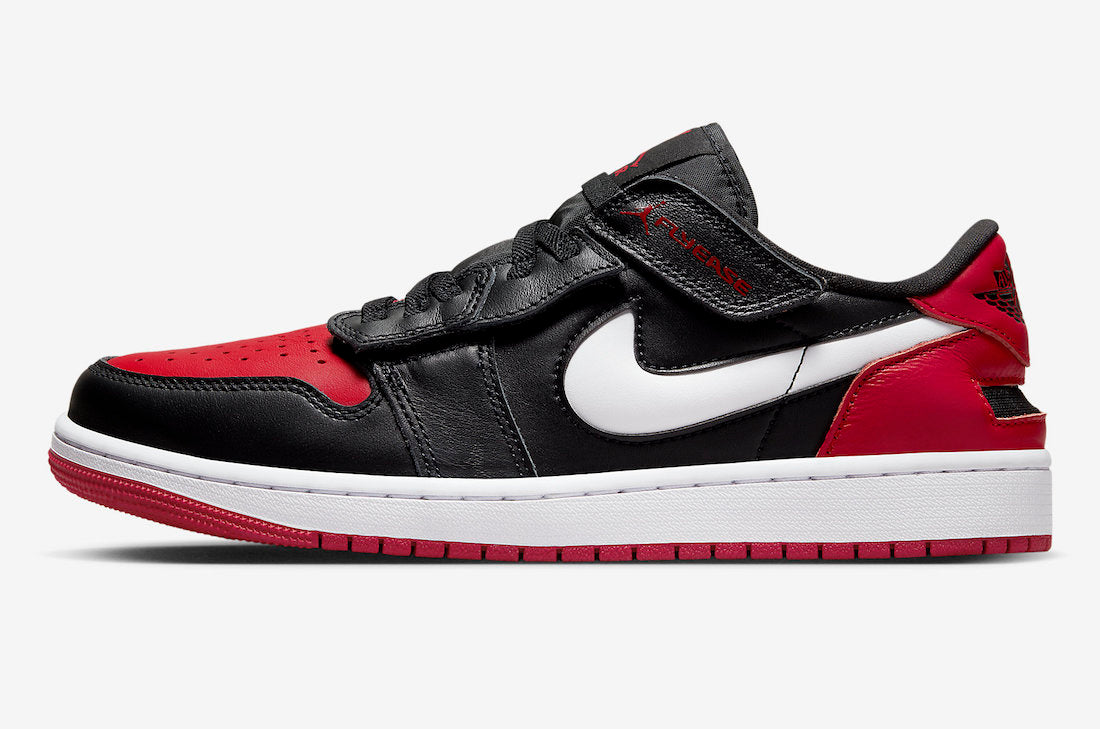 Jordan 1 Low FlyEase Black White Gym Red