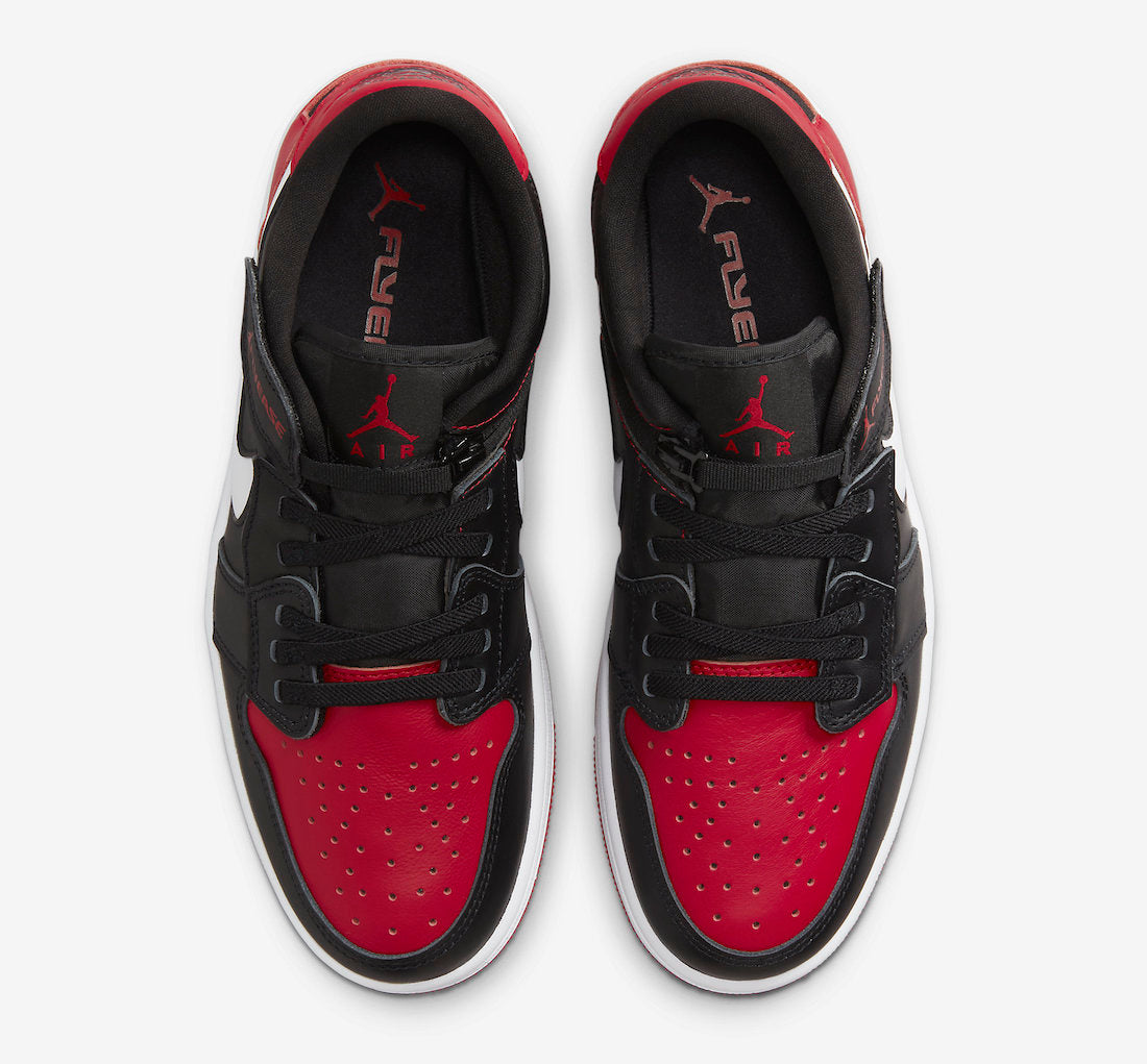 Jordan 1 Low FlyEase Black White Gym Red