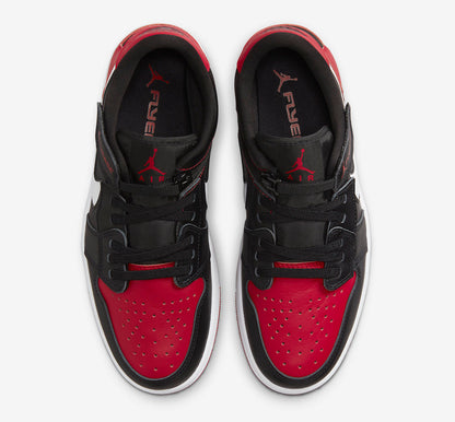 Jordan 1 Low FlyEase Black White Gym Red