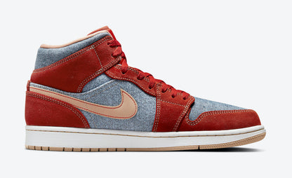Jordan 1 Mid Denim Red