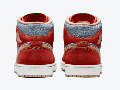 Jordan 1 Mid Denim Red