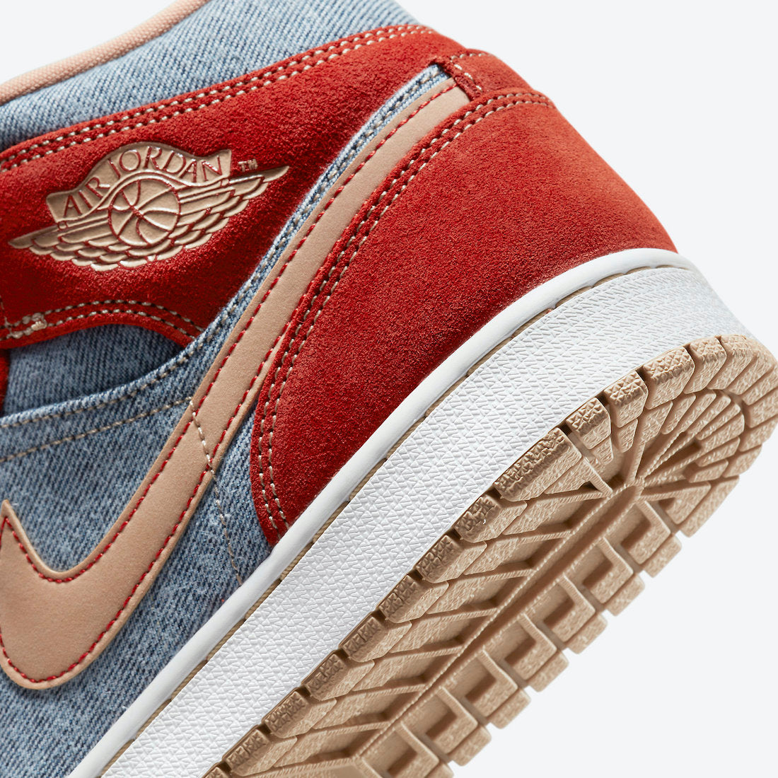 Jordan 1 Mid Denim Red
