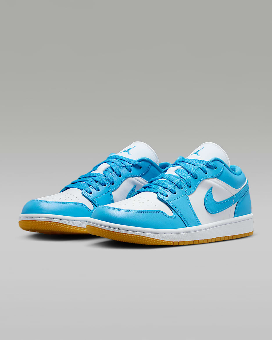 Jordan 1 Low White Gum Light Brown Dark Powder Blue (Women's)