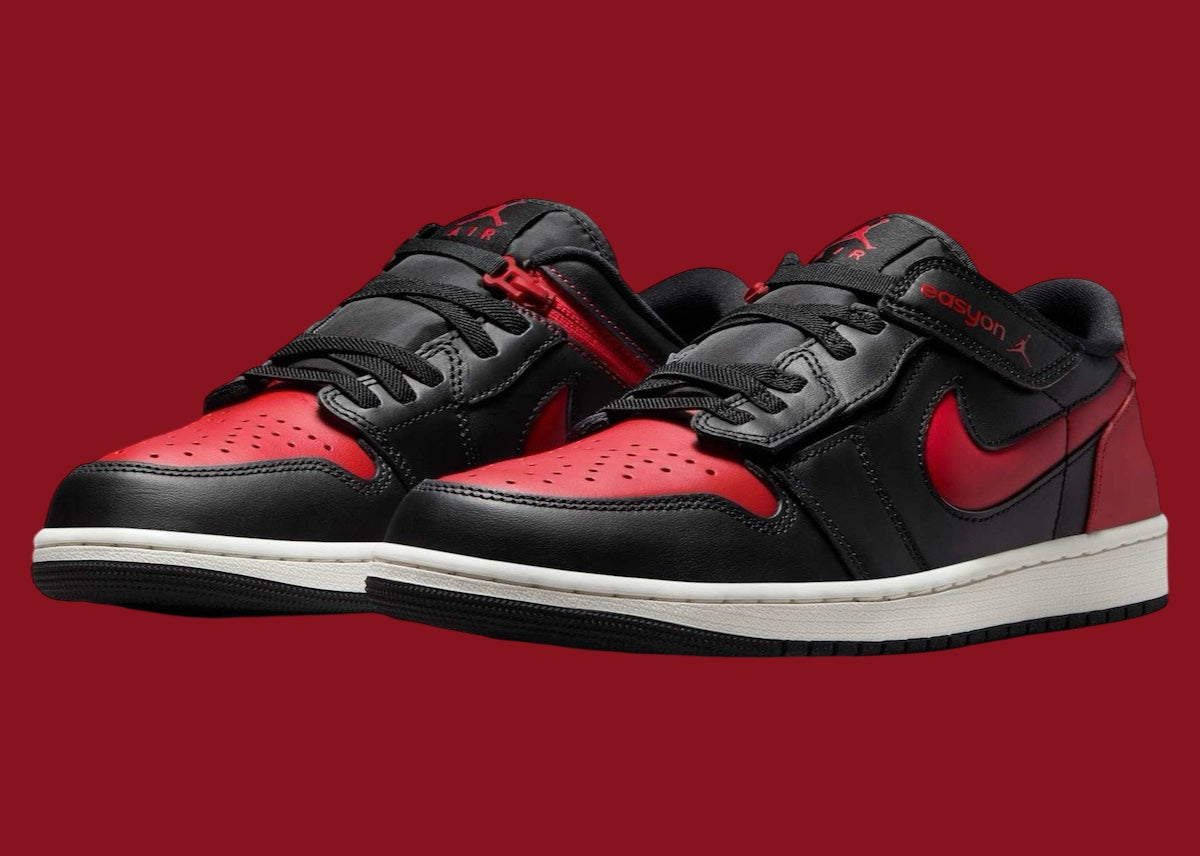 Jordan 1 Low FlyEase Black Summit White Varsity Red