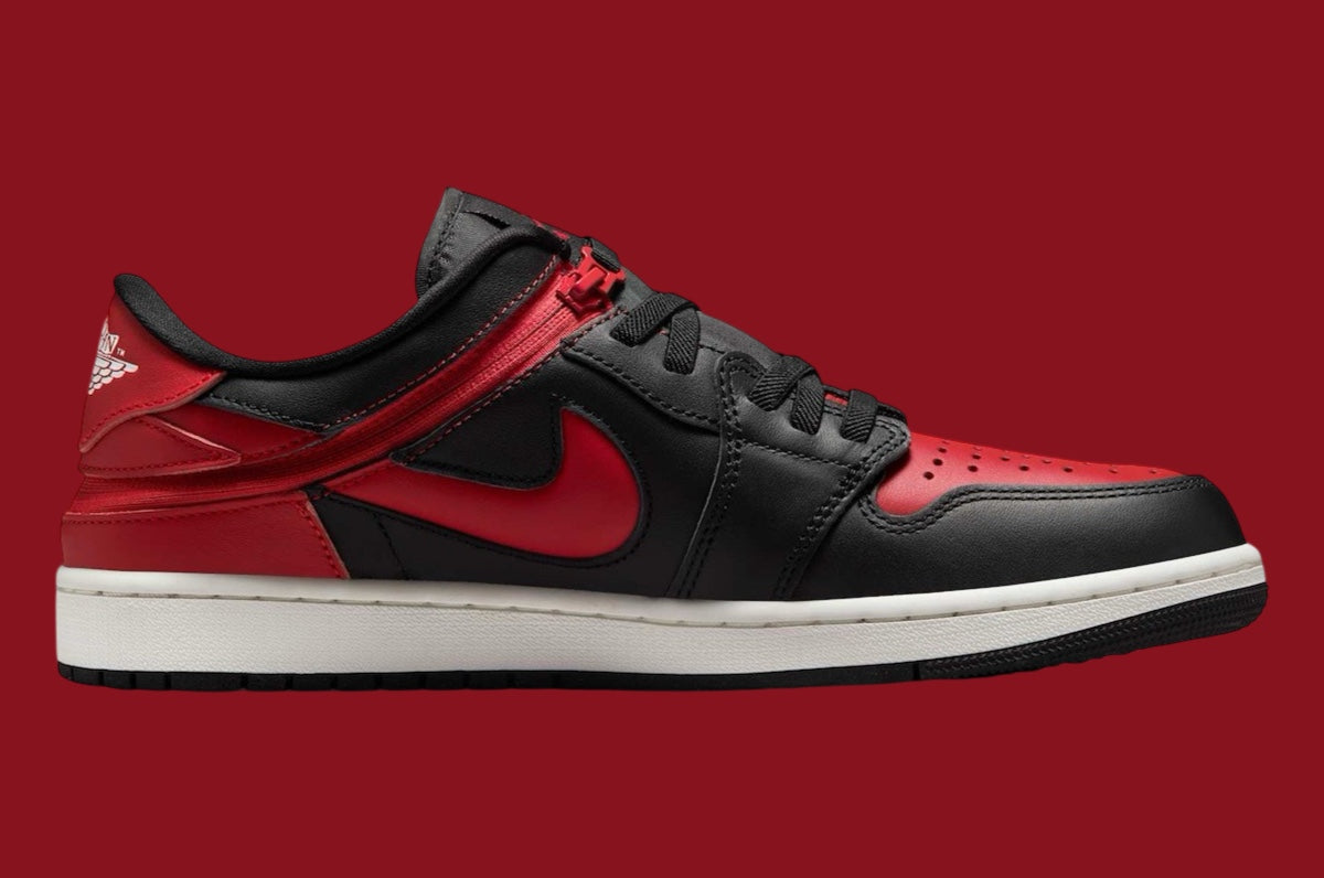 Jordan 1 Low FlyEase Black Summit White Varsity Red