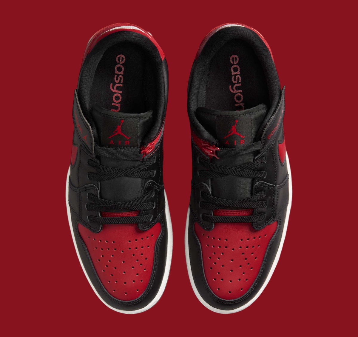 Jordan 1 Low FlyEase Black Summit White Varsity Red