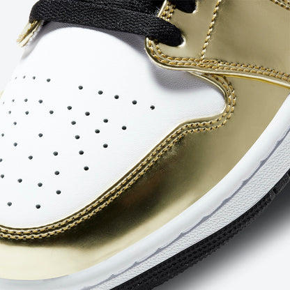 Jordan 1 Mid Metallic Gold Black White