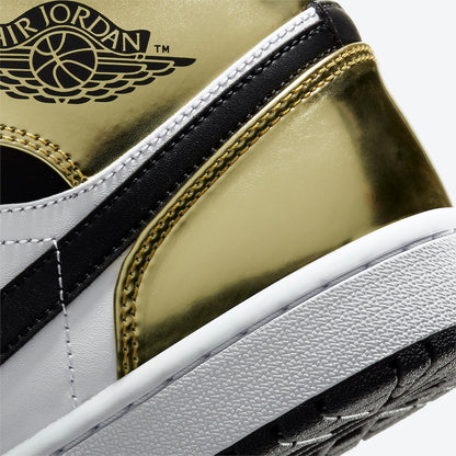 Jordan 1 Mid Metallic Gold Black White