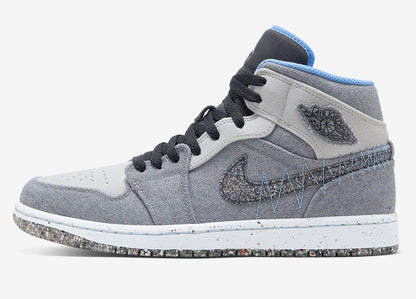 Jordan 1 Mid Crater Grey University Blue