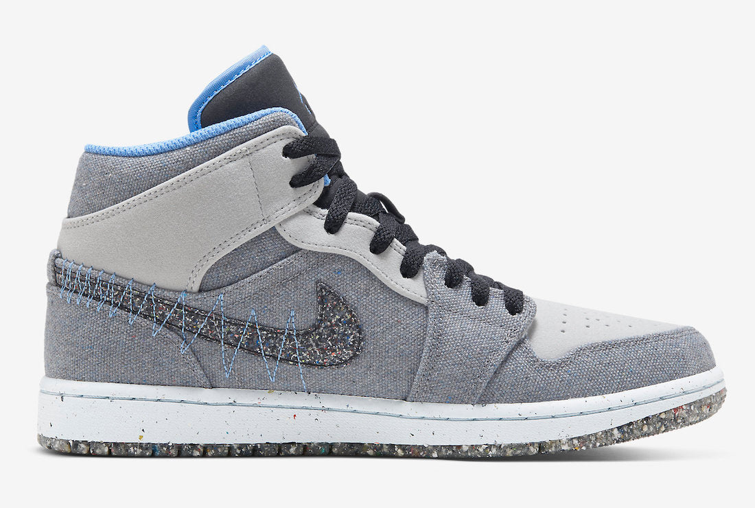 Jordan 1 Mid Crater Grey University Blue