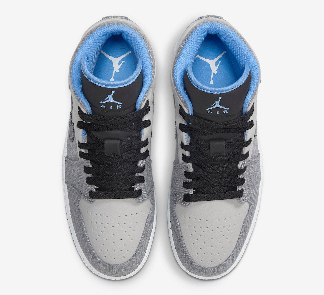 Jordan 1 Mid Crater Grey University Blue