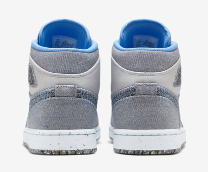 Jordan 1 Mid Crater Grey University Blue