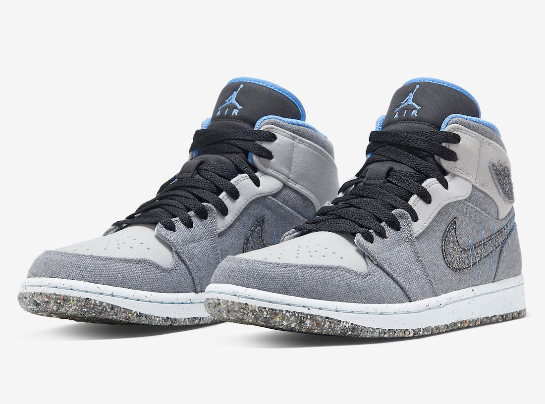 Jordan 1 Mid Crater Grey University Blue
