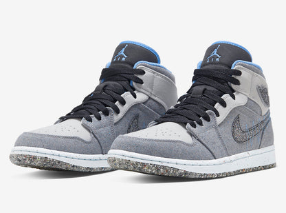 Jordan 1 Mid Crater Grey University Blue