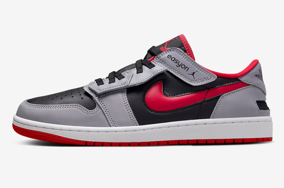 Jordan 1 Low FlyEase Fire Red Cement Grey