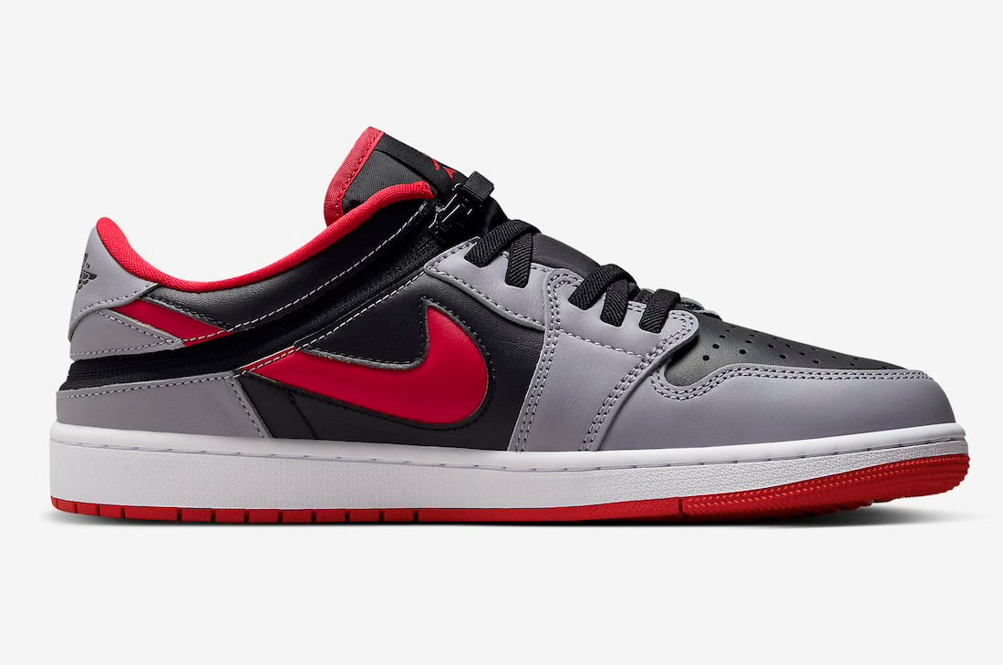 Jordan 1 Low FlyEase Fire Red Cement Grey