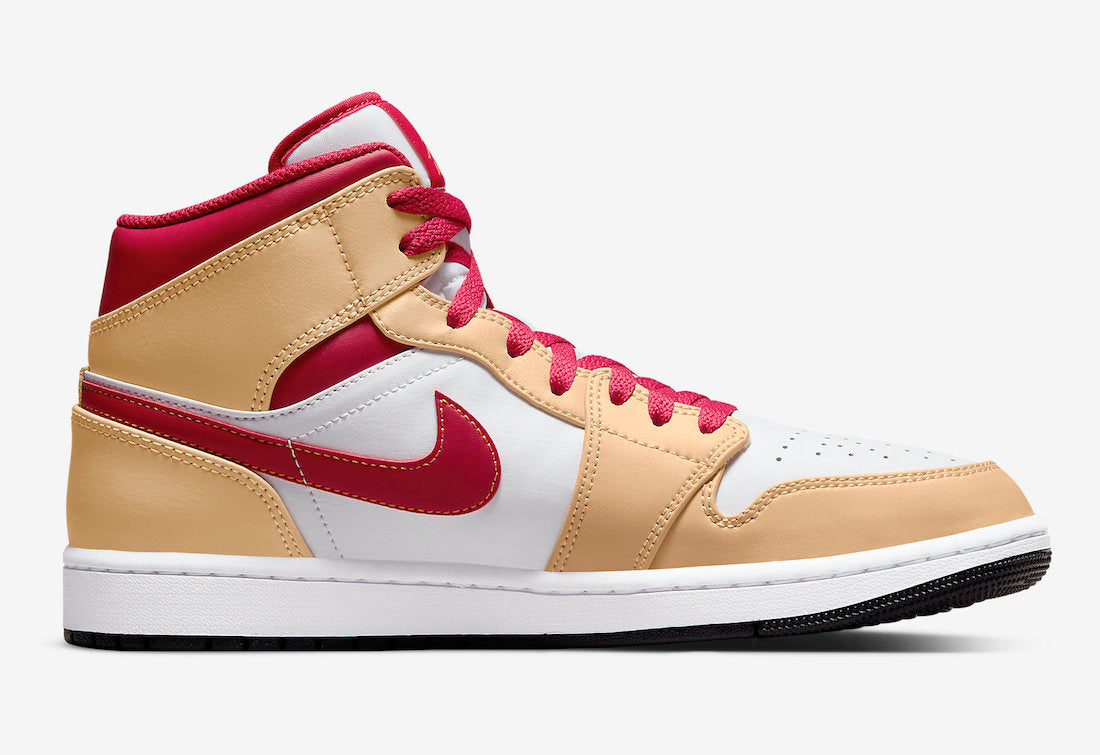 Jordan 1 Mid Light Curry Cardinal - Vista 3