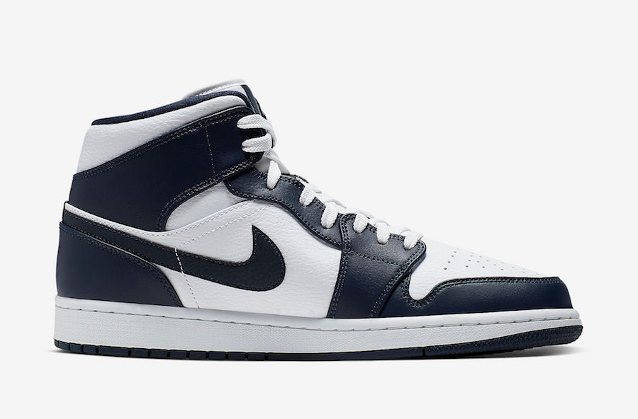 Jordan 1 Mid White Metallic Gold Obsidian - Vista 3