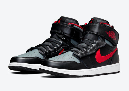 Jordan 1 High FlyEase Black Gym Red Smoke Grey - Vista 1