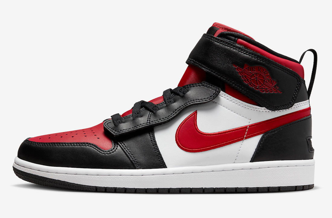 Jordan 1 High FlyEase Black White Fire Red - Vista 2