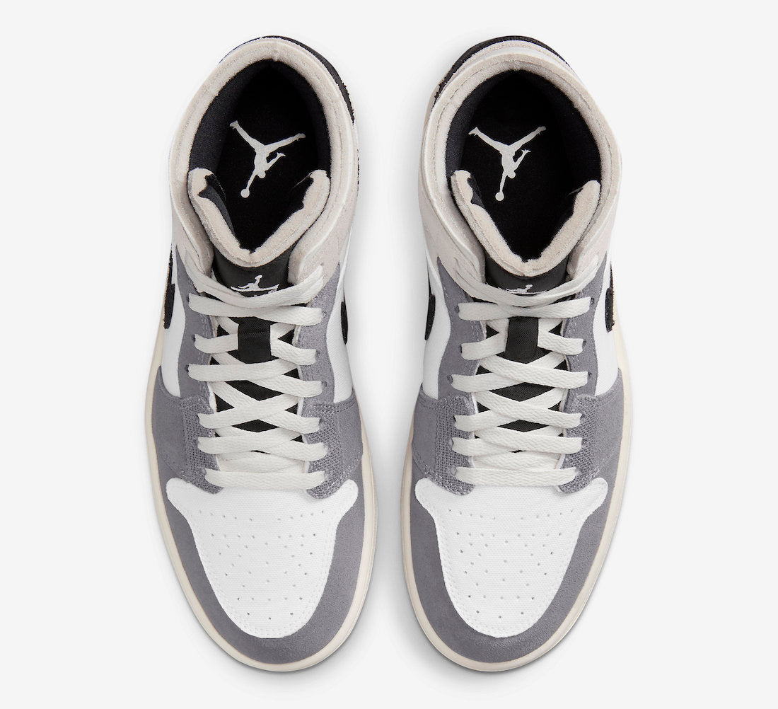 Jordan 1 Mid SE Craft White Cement Grey black - Vista 4