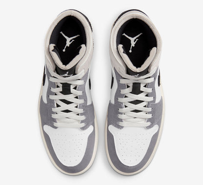 Jordan 1 Mid SE Craft White Cement Grey black - Vista 4