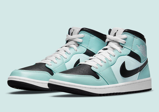 Jordan 1 Mid Aqua Blue Tint (Women's) - Vista 1
