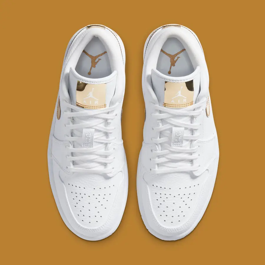 Jordan 1 Low White Metallic Gold - Vista 3