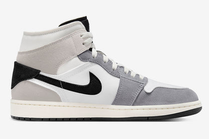 Jordan 1 Mid SE Craft White Cement Grey black - Vista 3