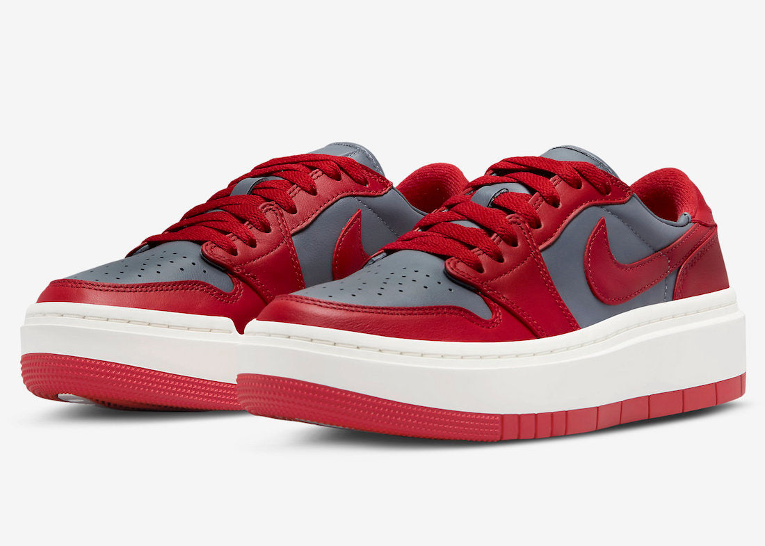 Jordan 1 Elevate Low Dark Grey Varsity Red (Women's) - Vista 1