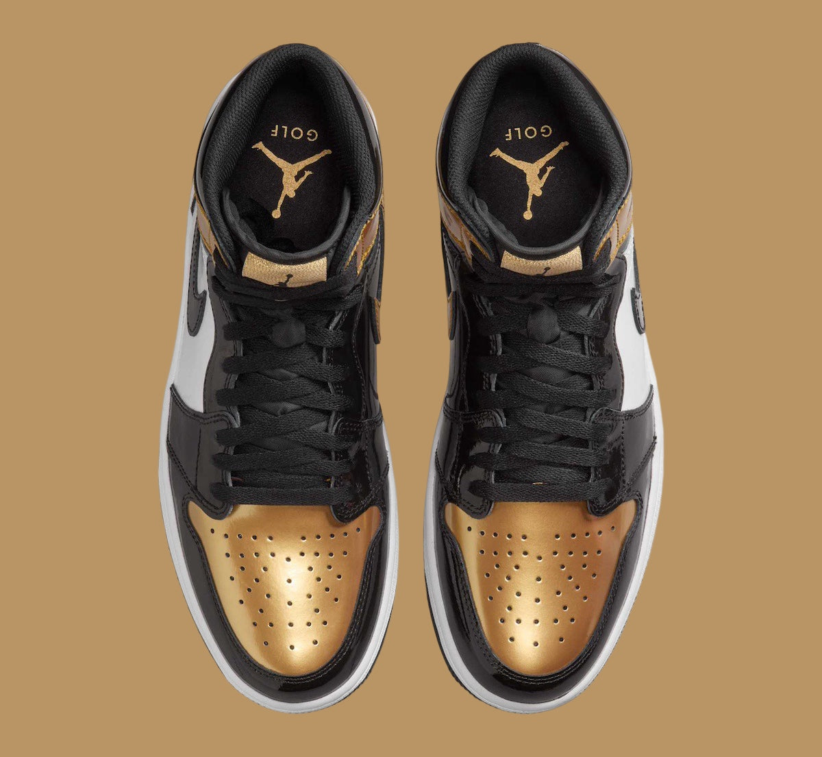 Jordan 1 Retro High Golf Patent Gold Toe - Vista 4