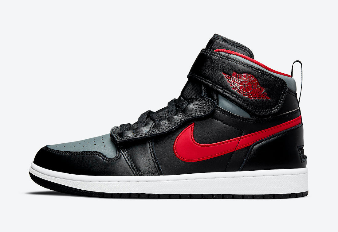Jordan 1 High FlyEase Black Gym Red Smoke Grey - Vista 2