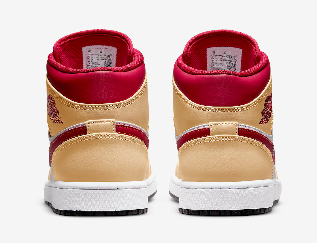 Jordan 1 Mid Light Curry Cardinal - Vista 5