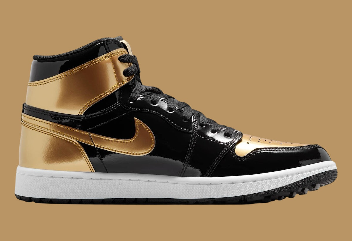 Jordan 1 Retro High Golf Patent Gold Toe - Vista 3