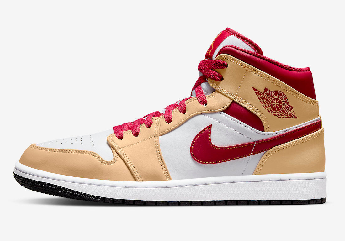 Jordan 1 Mid Light Curry Cardinal - Vista 2