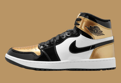 Jordan 1 Retro High Golf Patent Gold Toe - Vista 2