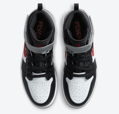 Jordan 1 High FlyEase Black Particle Grey Gym Red - Vista 3