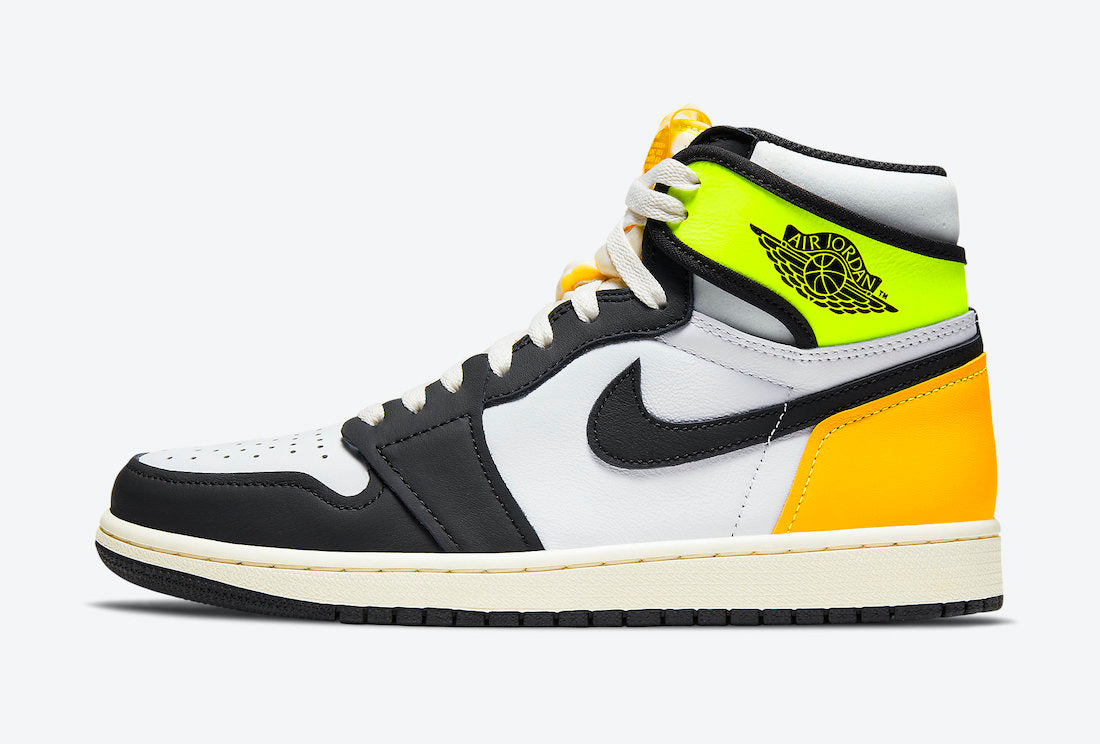 Jordan 1 Retro High White Black Volt University Gold - Vista 2