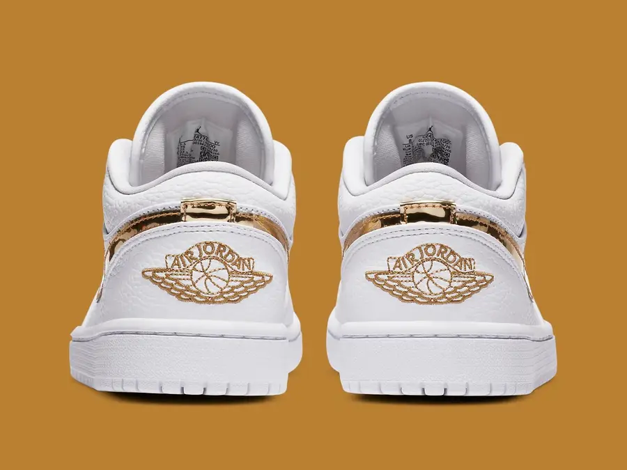 Jordan 1 Low White Metallic Gold - Vista 4