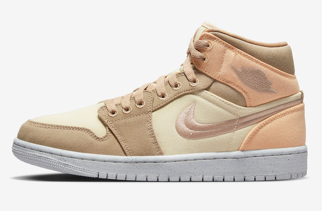 Jordan 1 Mid SE Canvas Khaki (Women's) - Vista 2