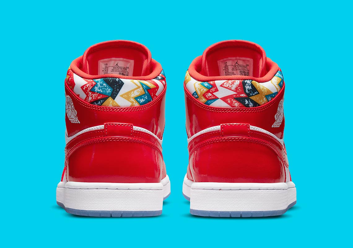 Jordan 1 Mid Barcelona Sweater Red Patent - Vista 5
